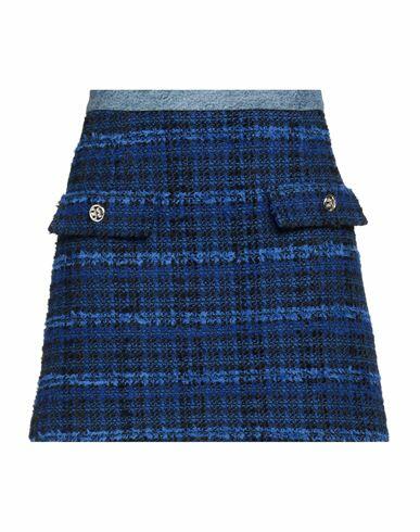 Sandro Woman Mini skirt Blue Cotton, Acrylic, Polyester, Wool, Viscose Cover