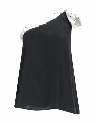 Cristinaeffe Woman Top Black Acrylic, Silk Cover