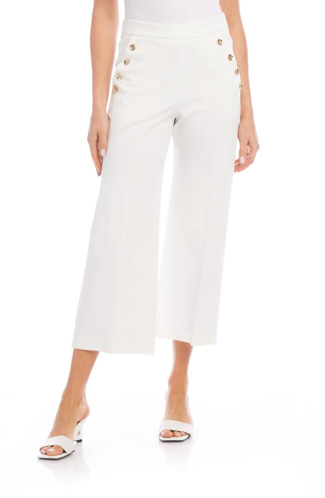 FIFTEEN TWENTY Neptune Faux Button Detail Crop Pants in Off White Cover