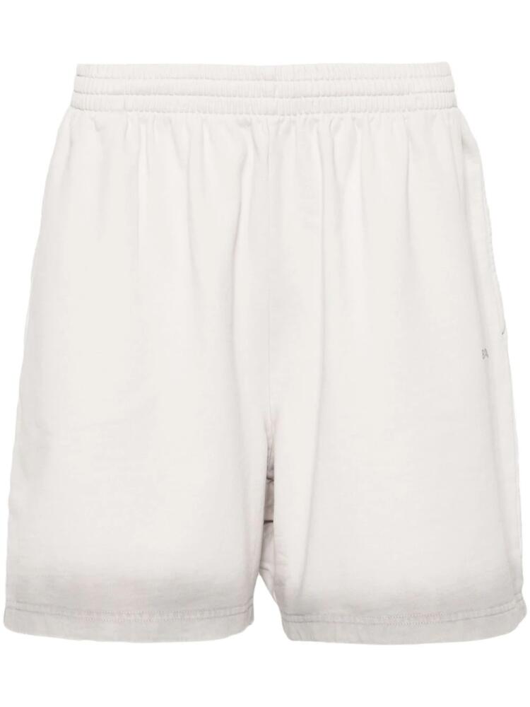 Balenciaga reflective-logo cotton track shorts - Neutrals Cover