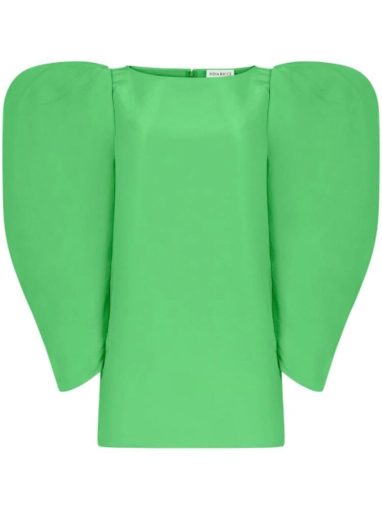 Nina Ricci long puff-sleeves minidress - Green Cover