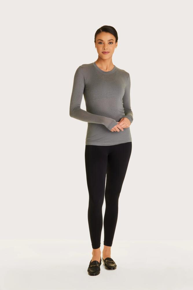 ALALA Washable Cashmere Long Sleeve Crewneck in Charcoal Cover