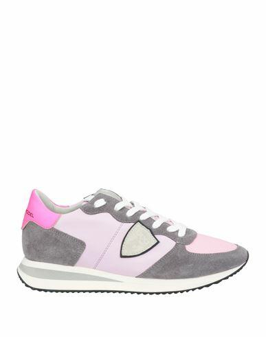 Philippe Model Woman Sneakers Grey Leather, Textile fibers Cover