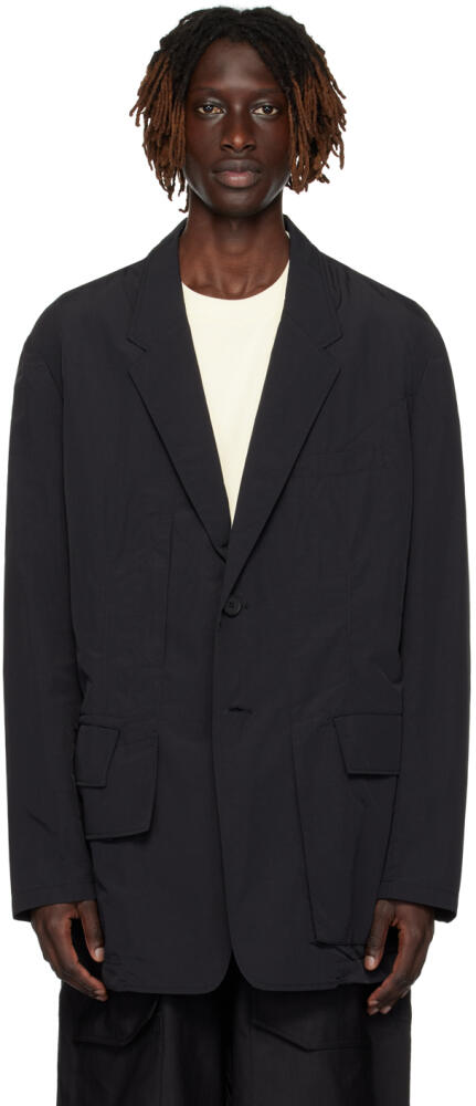 Y-3 Black Crinkled Blazer Cover