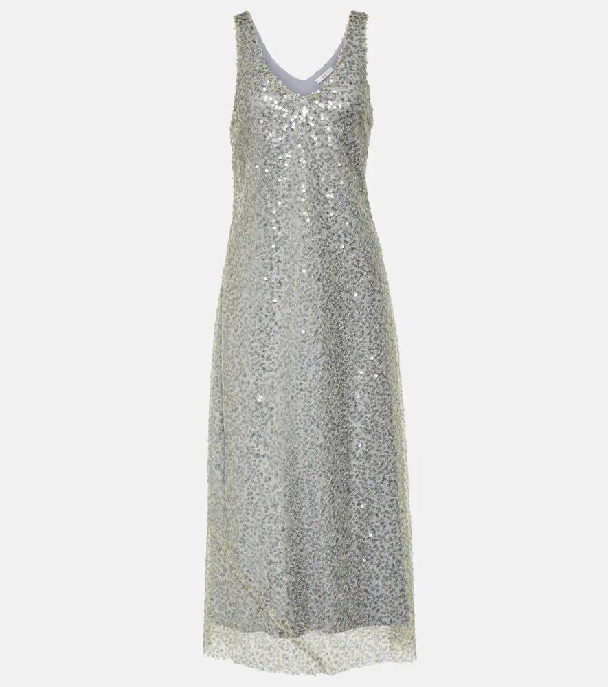 Vince Lucite sequined metallic slip dress Cover