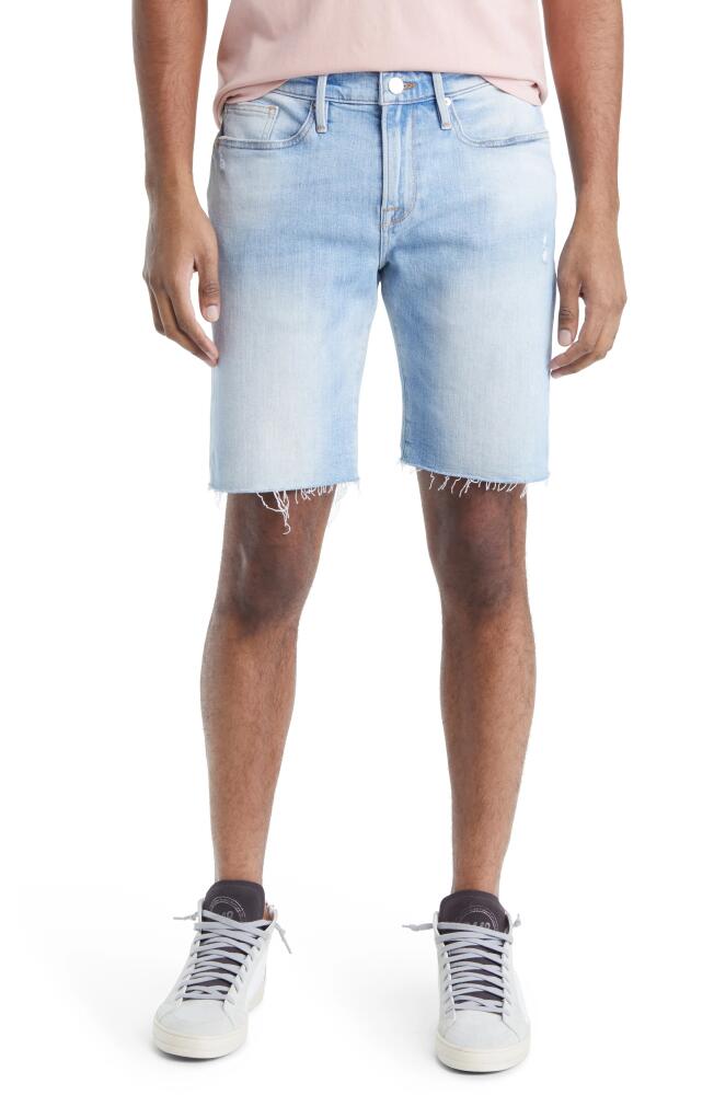 FRAME L'Homme Cutoff Denim Shorts in Bates Rips Cover