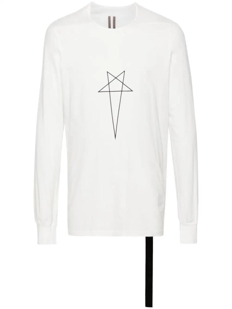 Rick Owens DRKSHDW Level pentagram-print organic cotton T-shirt - White Cover