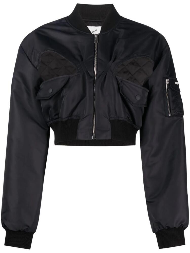 Coperni cropped bomber jacket - Black Cover