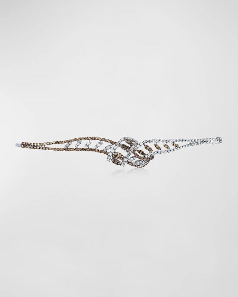 Andreoli 18K White Gold Bracelet with Brown and White Diamonds Cover