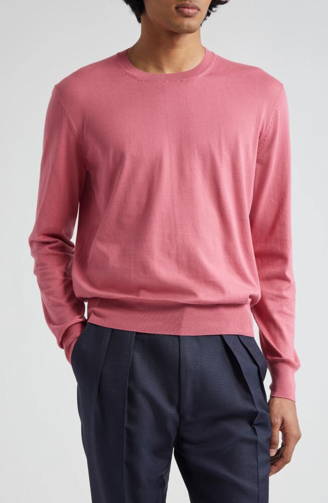 TOM FORD Sea Island Cotton Crewneck Sweater in Flamingo Cover