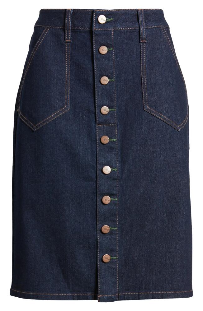 1822 Denim Button Front Denim Skirt in Rinse Cover