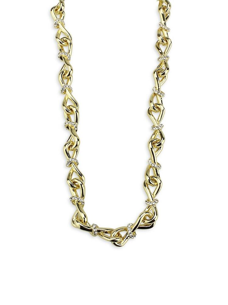 SAVIENE Women's 18K Goldplated & Crystal Twist Knot Collar Necklace Cover