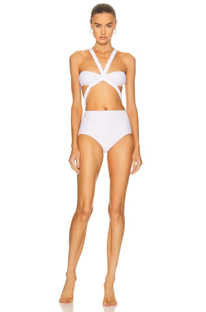 ALAÏA Original One Piece Bikini Swimsuit in White Cover