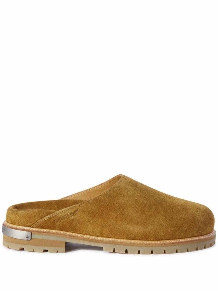 Off-White Metal Logo suede loafers - Brown Cover