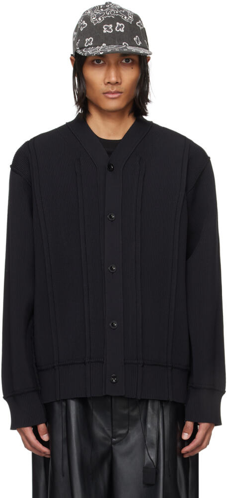 sacai Black Loose Thread Cardigan Cover