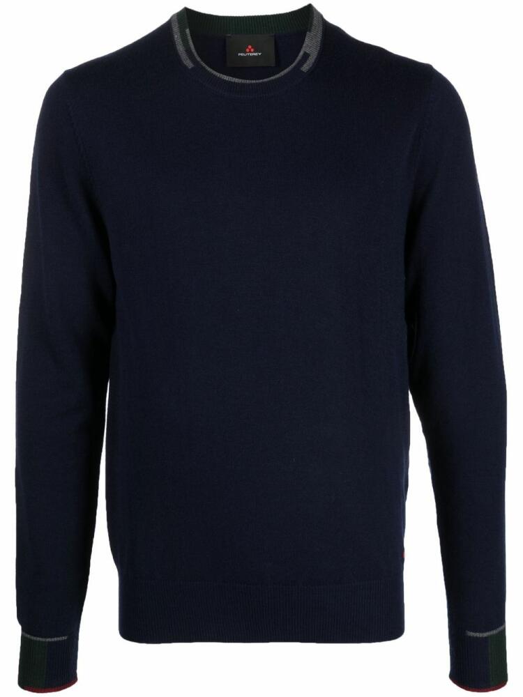 Peuterey contrast-trim crewneck jumper - Blue Cover