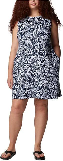 Columbia Plus Size Freezer Tank Dress (Collegiate Navy Serenoa Tonal) Women's Clothing Cover