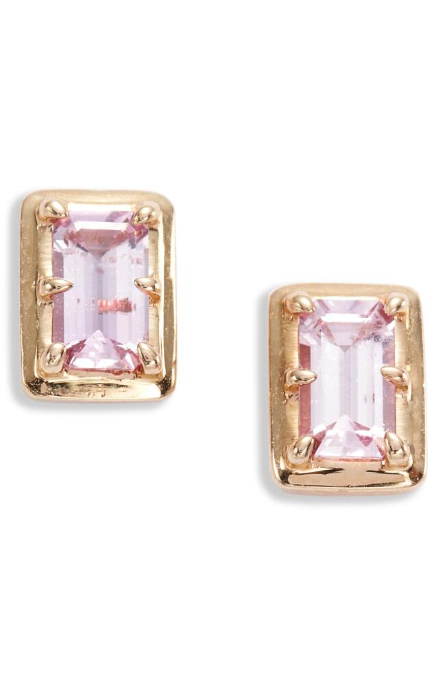 Anzie Classique Carré Semiprecious Baguette Stud Earrings in Pink Cover