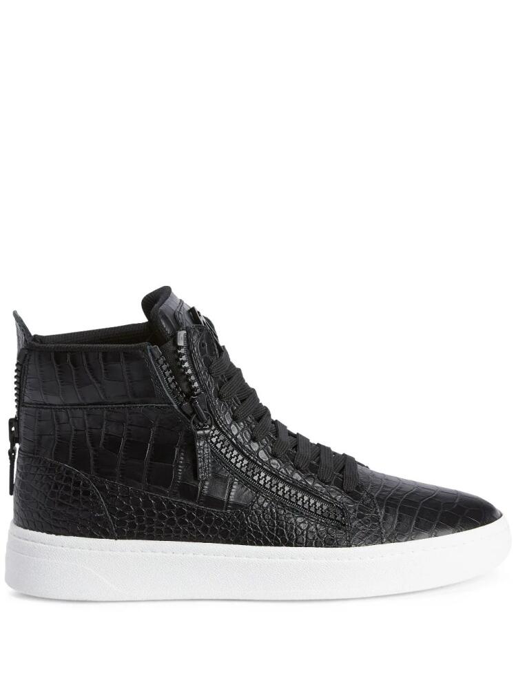 Giuseppe Zanotti crocodile-effect high-top sneakers - Black Cover