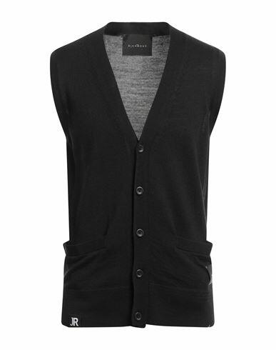 John Richmond Man Cardigan Black Wool, Acrylic Cover