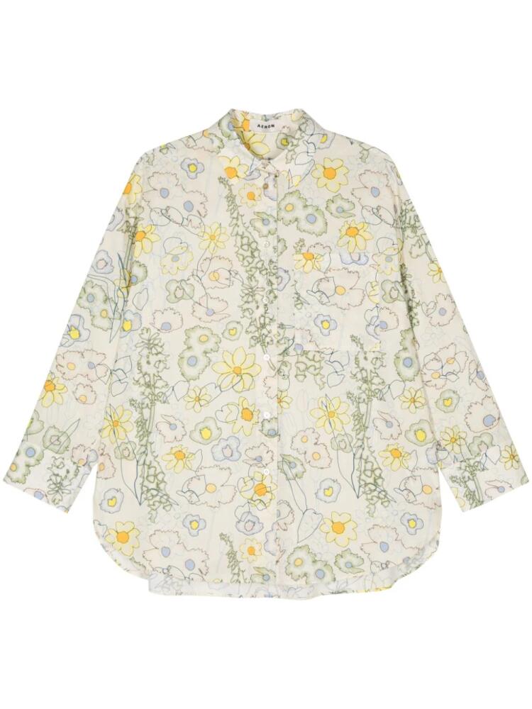 AERON Roche floral-print shirt - Neutrals Cover