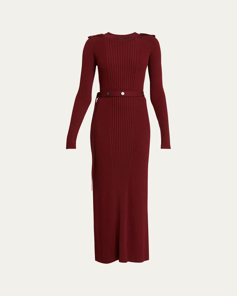 Proenza Schouler Lauryn Belted Silk-Viscose Knit Maxi Sweater Dress Cover