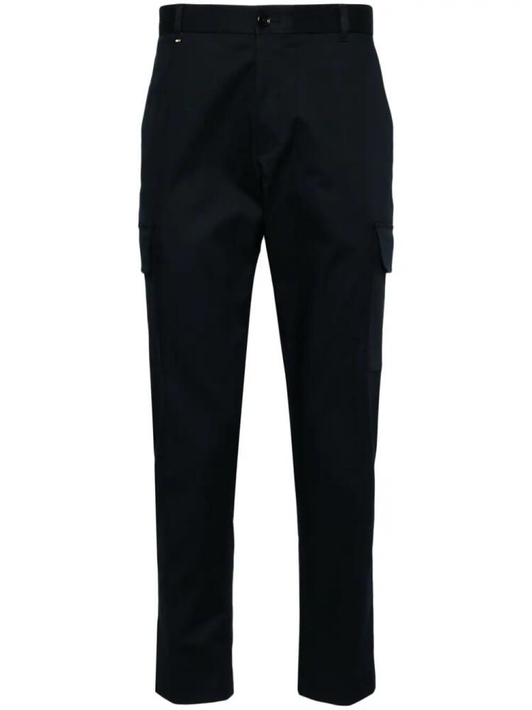 BOSS slim-cut cotton cargo trousers - Blue Cover