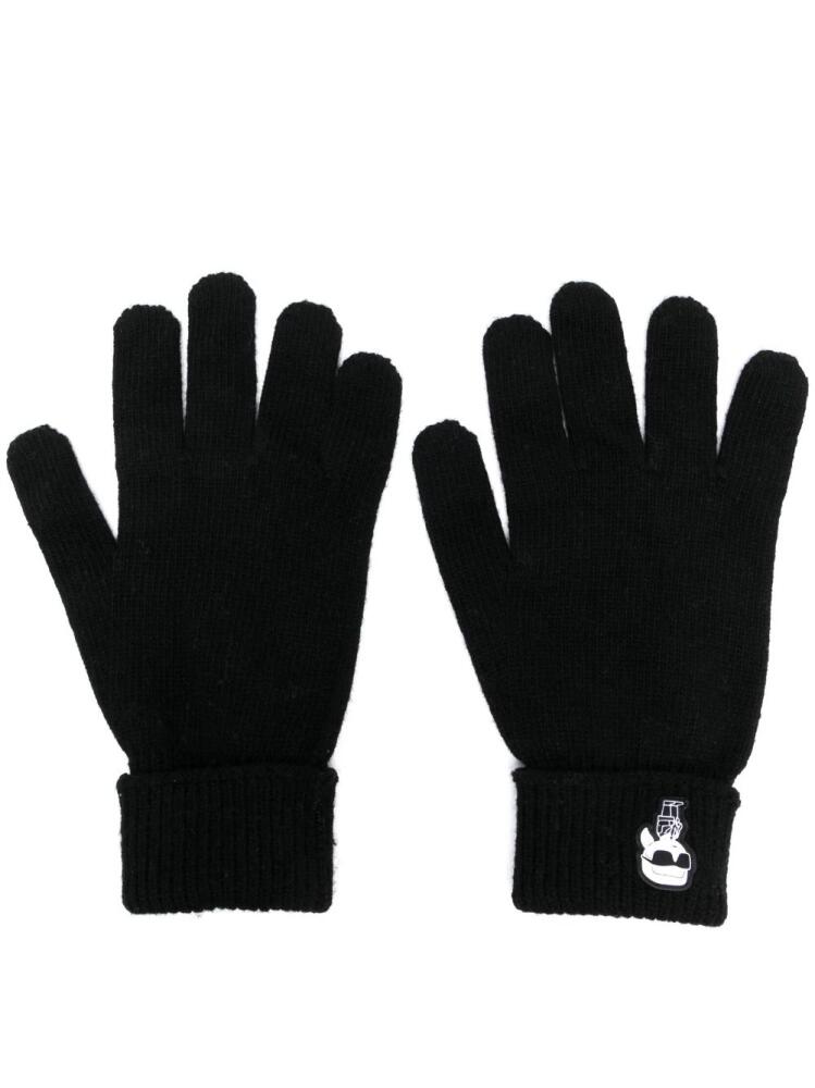 Karl Lagerfeld Ikonik knitted gloves - Black Cover