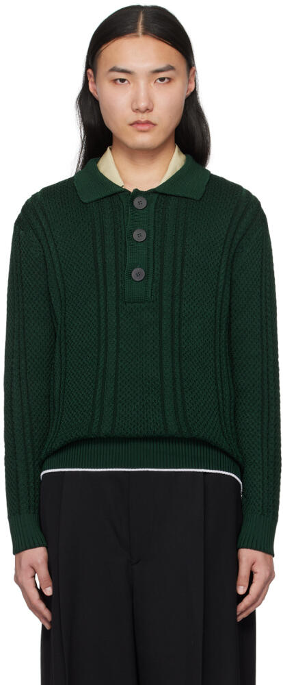 JACQUEMUS Green Les Sculptures 'La maille Belo' Polo Cover