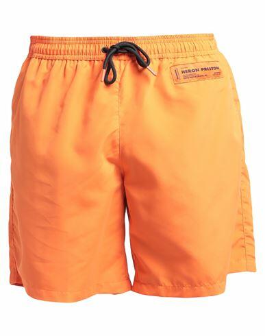 Heron Preston Man Swim trunks Orange Polyester Cover