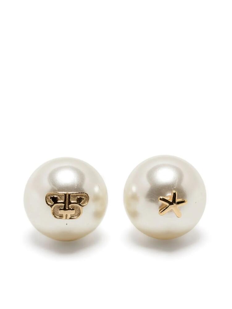 BAPY BY *A BATHING APE® Logo pearl ear studs - Gold Cover