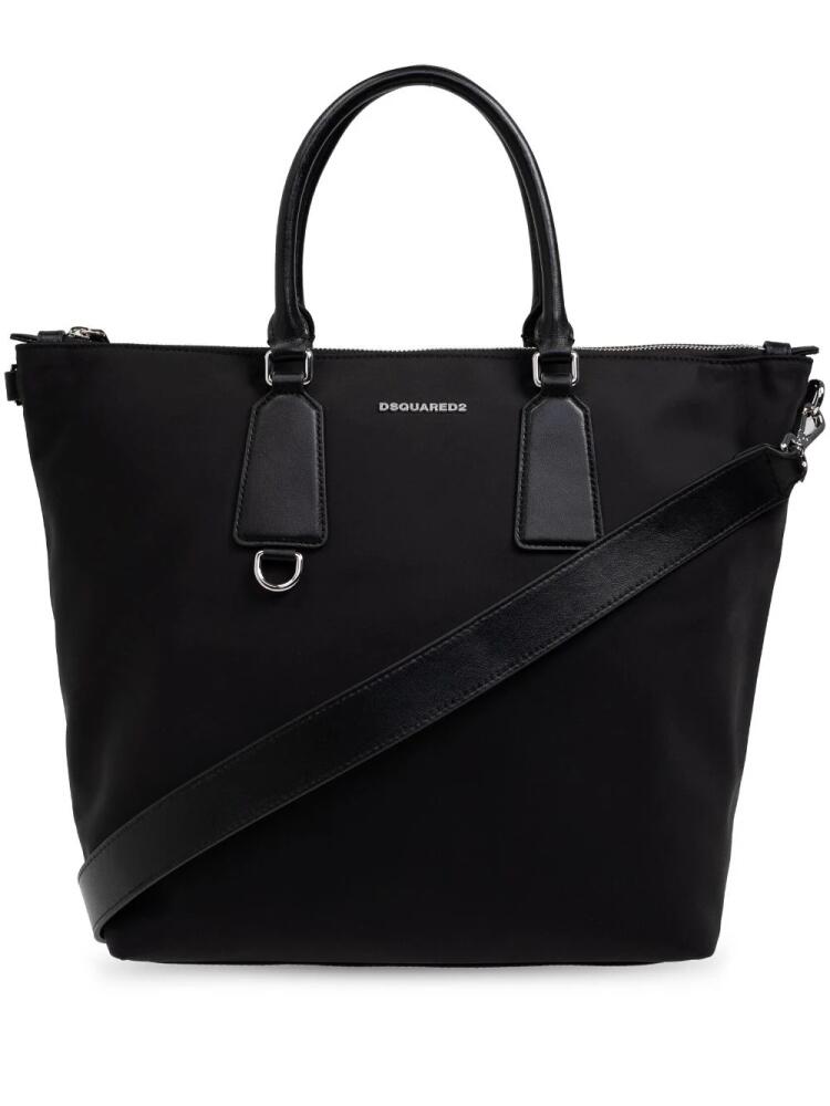 DSQUARED2 logo-plaque nylon tote bag - Black Cover