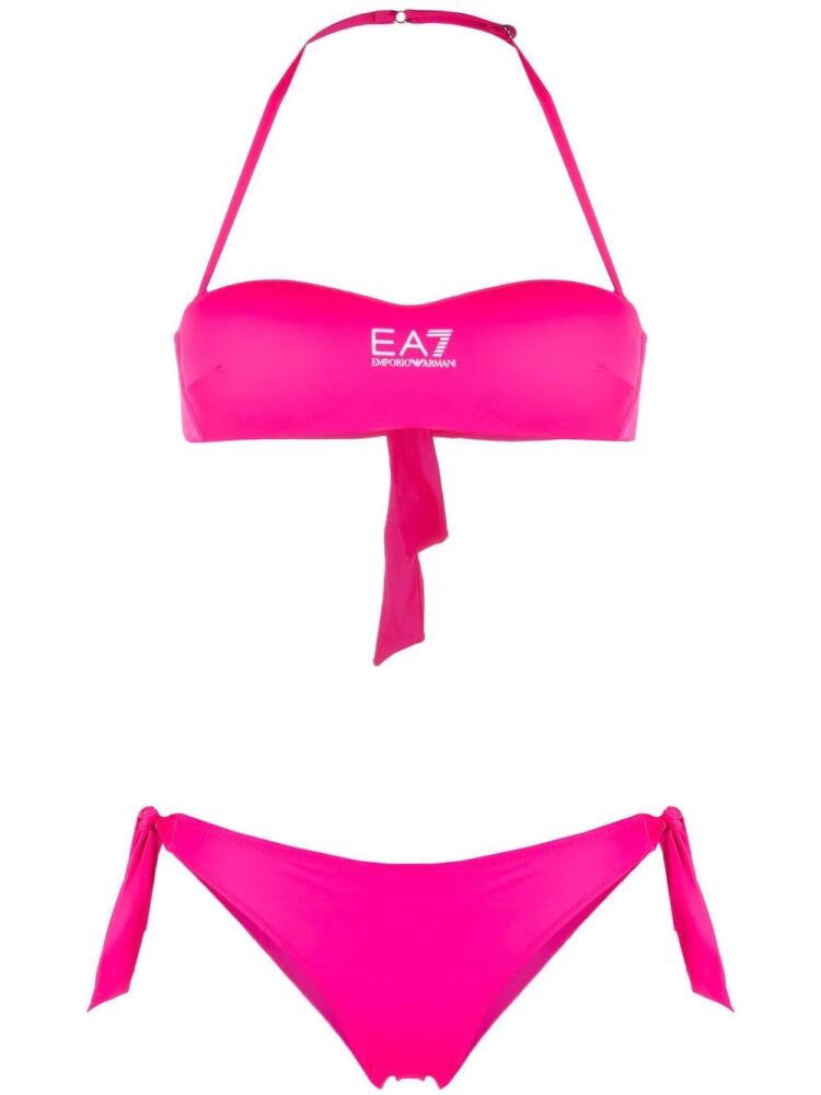 Ea7 Emporio Armani logo-print bikini set - Pink Cover