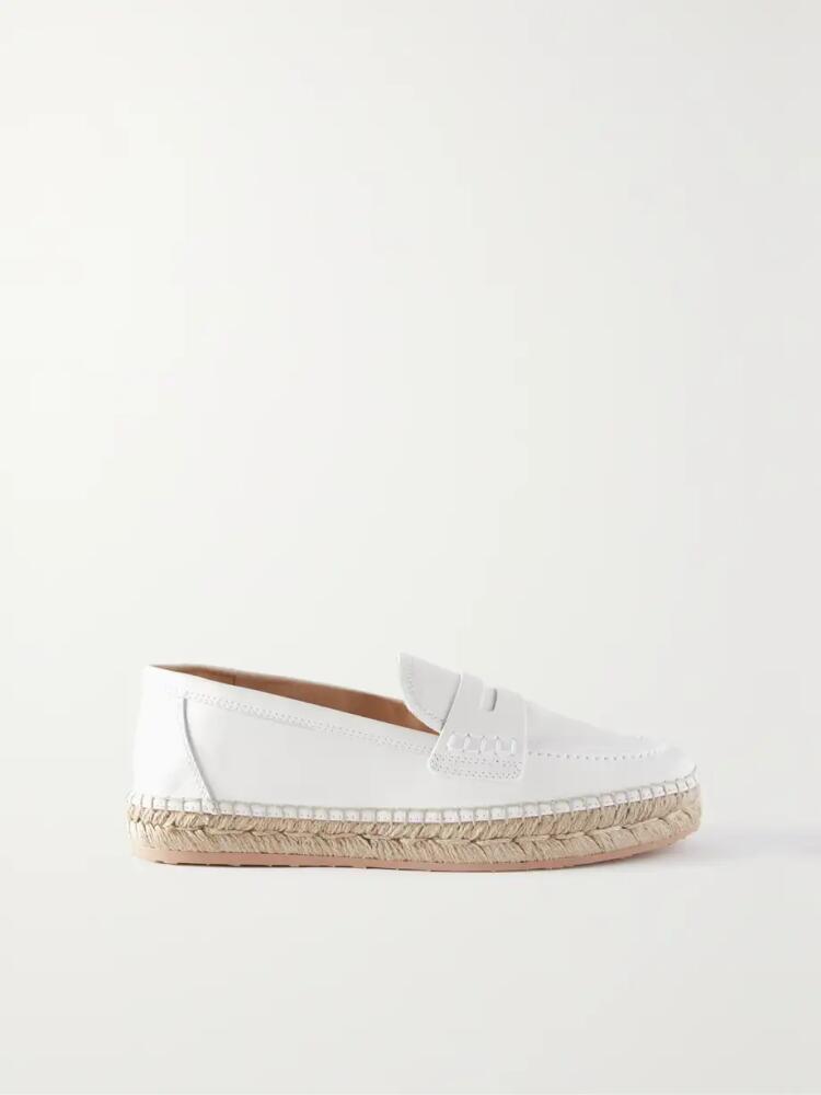 Gianvito Rossi - Alima Leather Espadrille Loafers - White Cover