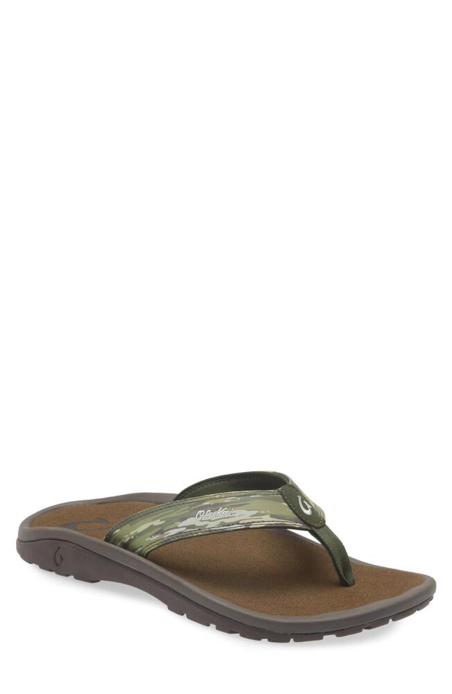 OluKai Ohana Flip Flop in Husk /Wai Camo Cover