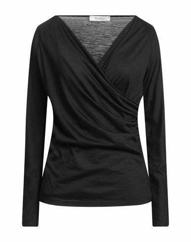 Max Mara Woman T-shirt Black Virgin Wool Cover