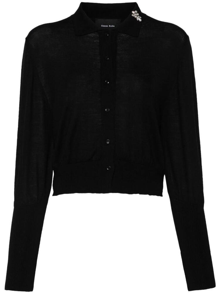 Simone Rocha crystal-embellished polo cardigan - Black Cover