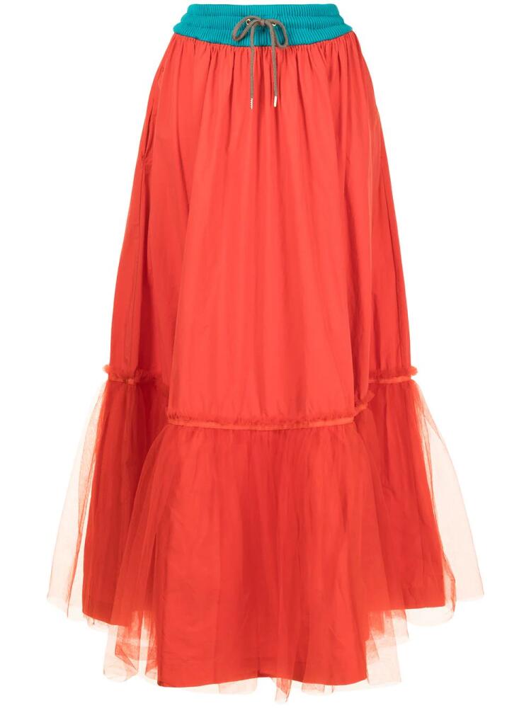 Kolor drawstring flared maxi skirt - Orange Cover