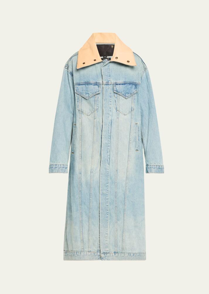 R13 Kat Long Denim Trucker Coat Cover