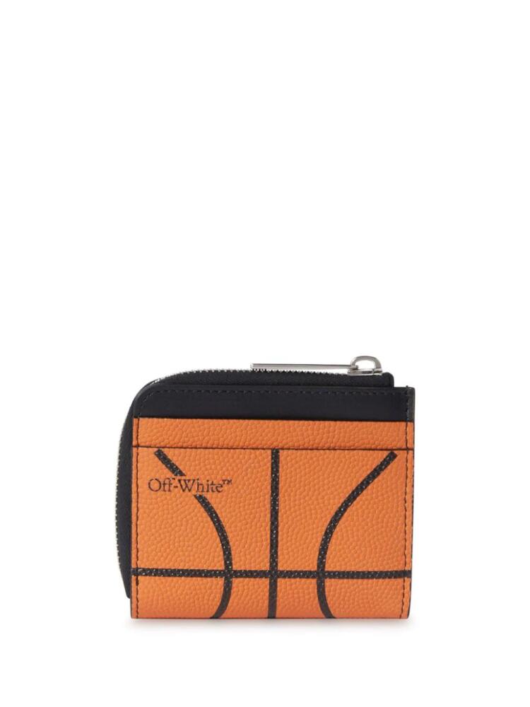 Off-White Basketball logo-print leather wallet - Orange Cover