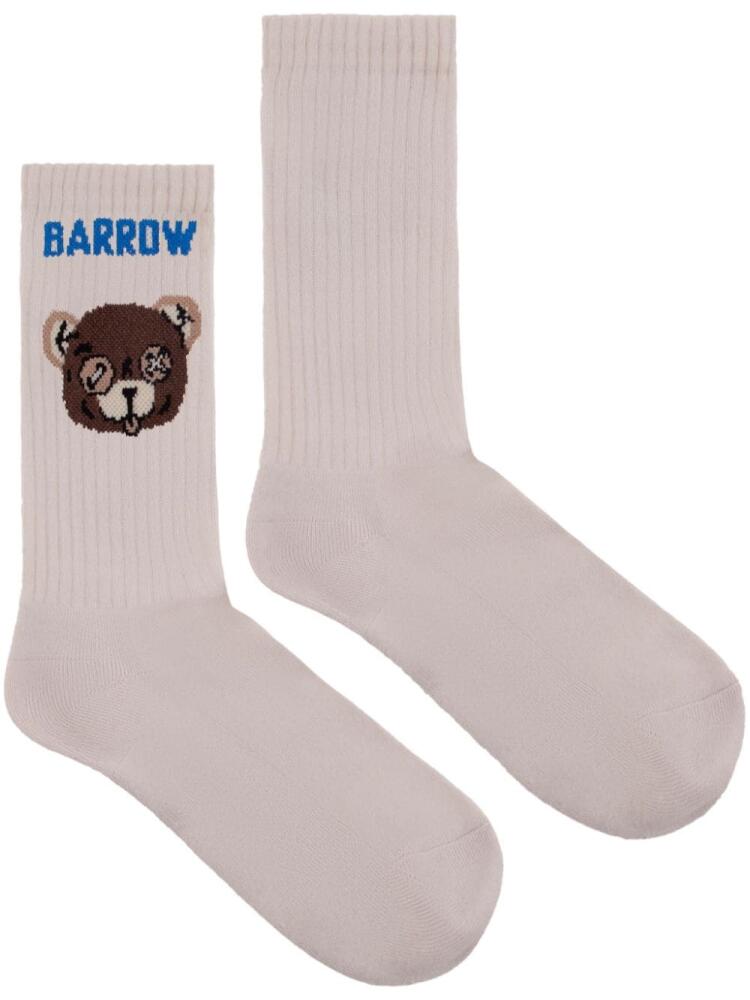 BARROW patterned-intarsia knit socks - Neutrals Cover