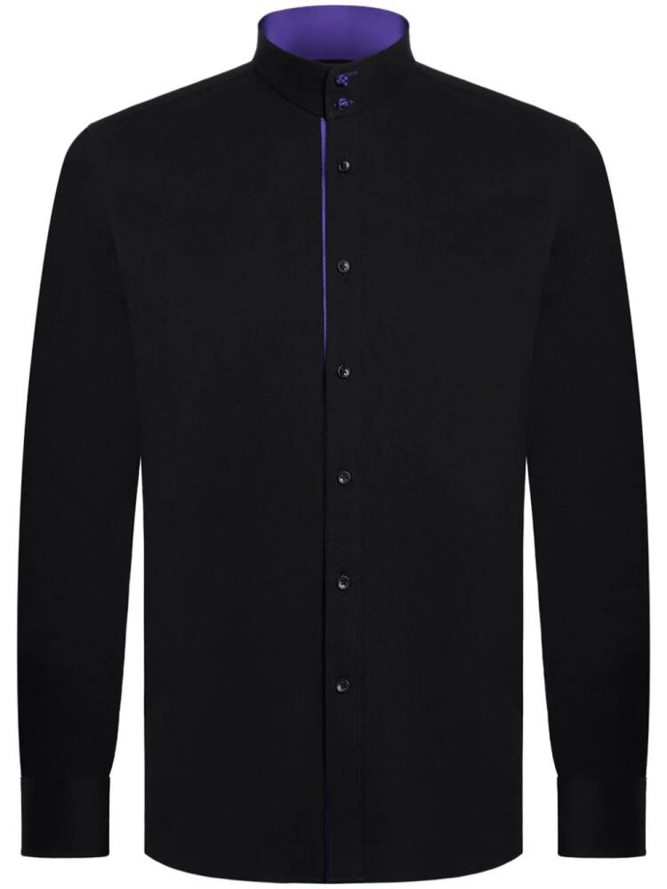 Shanghai Tang cotton band-collar shirt - Black Cover