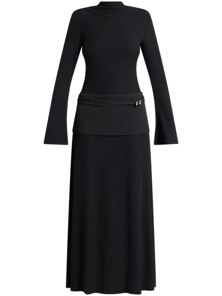 CHATS BY C.DAM draped midi dress - Black Cover