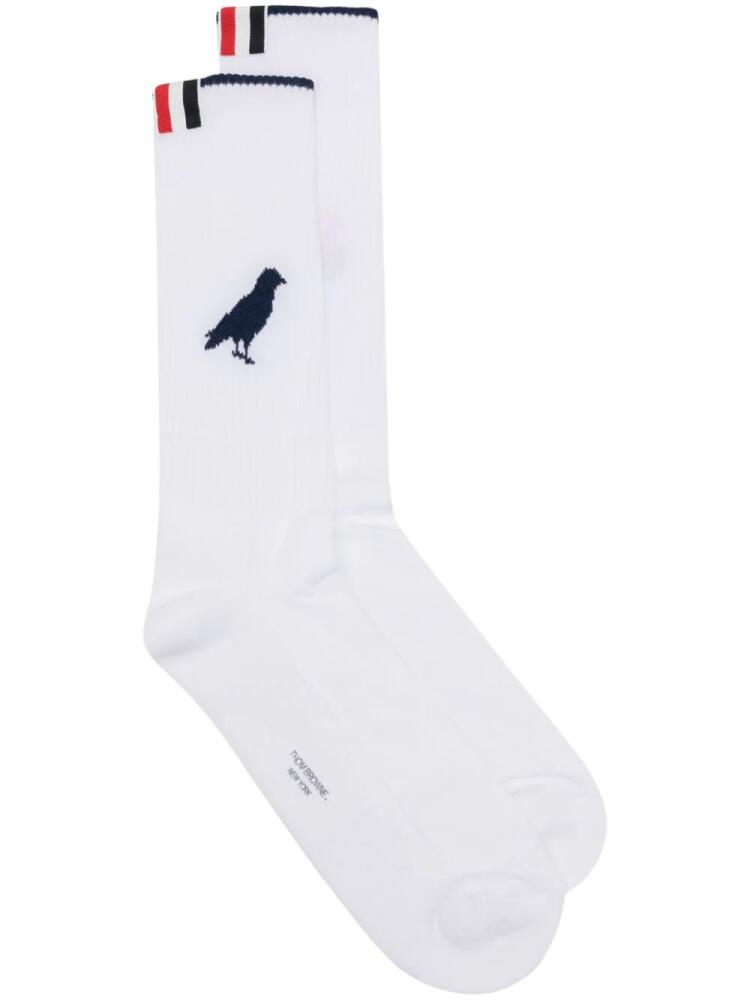 Thom Browne Rose & Raven socks - White Cover