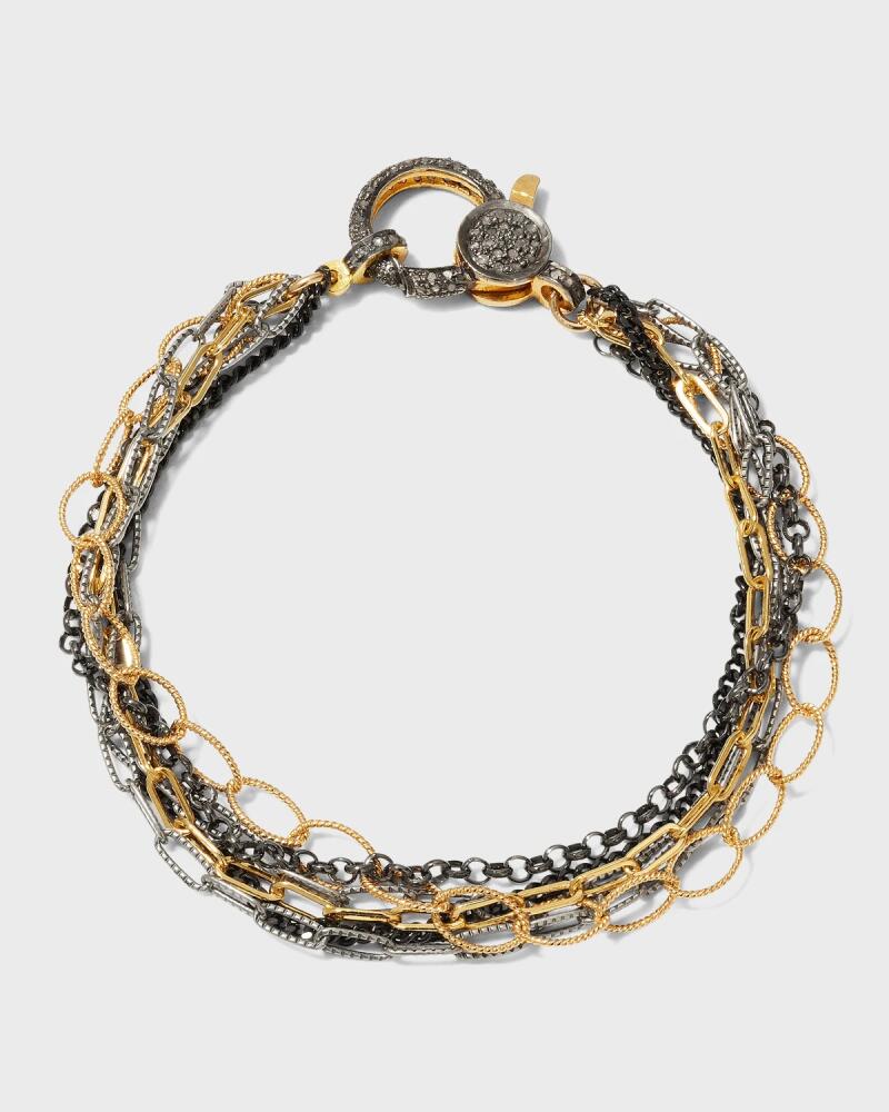 Margo Morrison Multi-Chain Combination Bracelet with a Diamond Clasp Cover