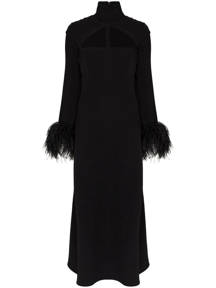 16Arlington Odessa cutout feather-trim dress - Black Cover