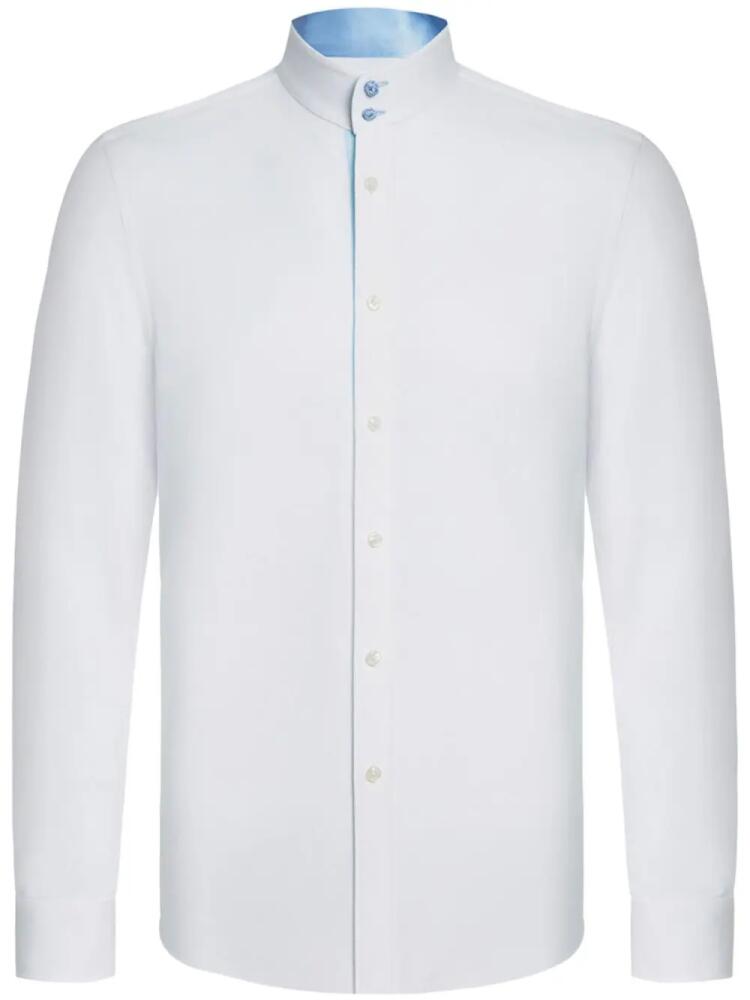 Shanghai Tang cotton band-collar shirt - White Cover