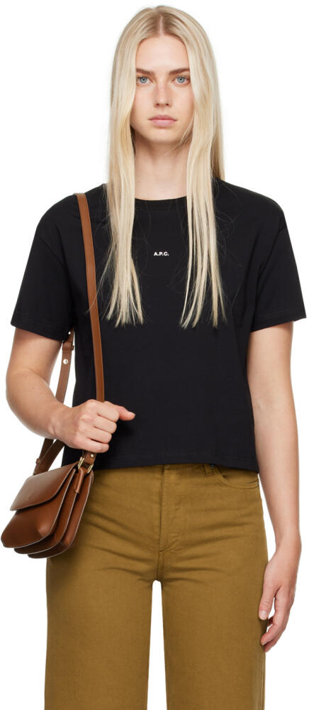 A.P.C. Black Boxy Printed Micro Logo T-Shirt Cover