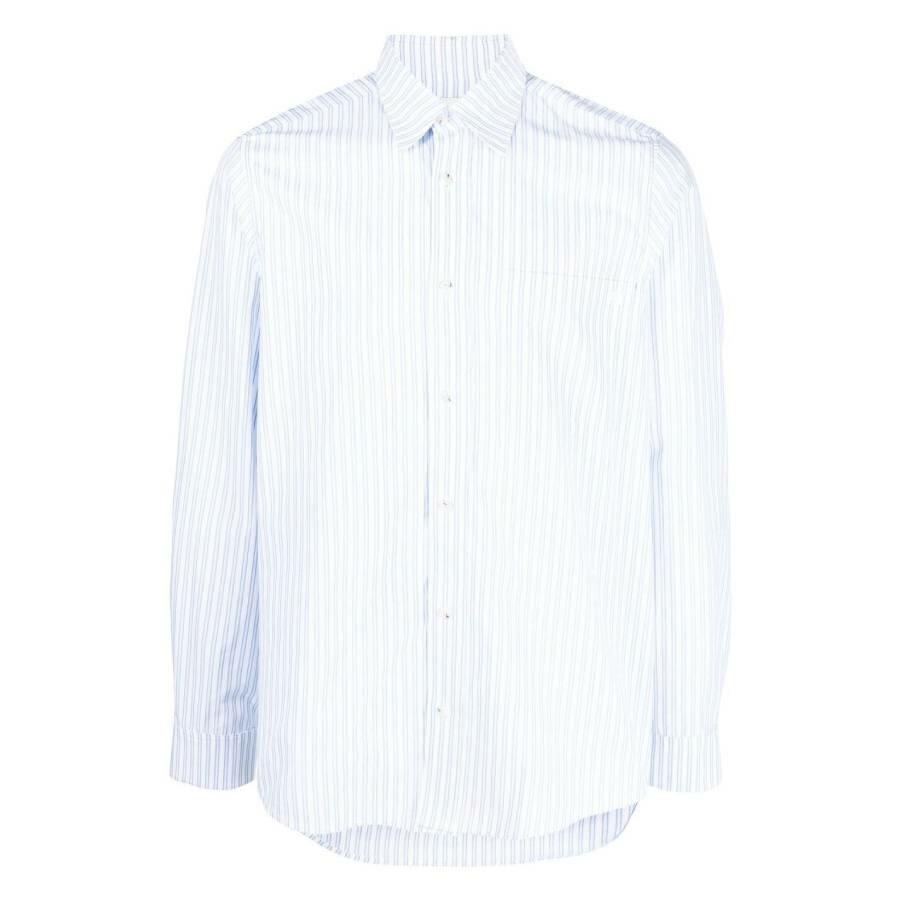 Nanushka Kaleb Cotton Long-Sleeve Striped Shirt Cover