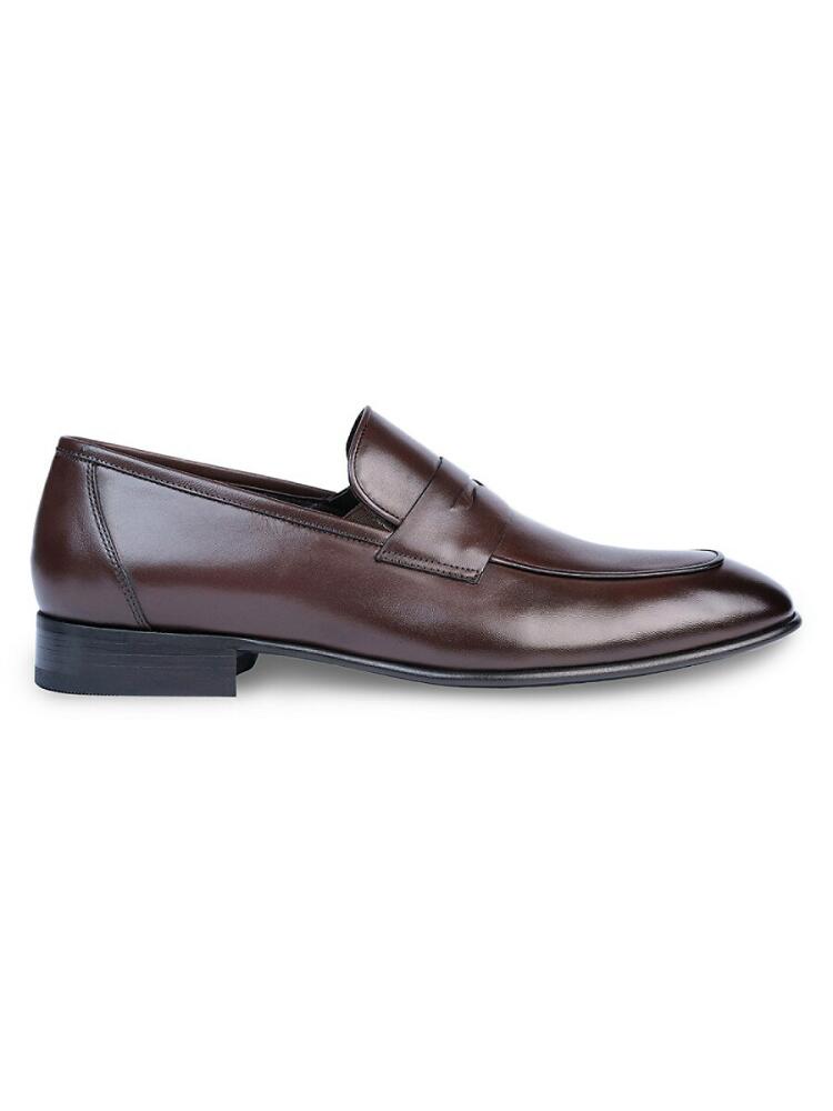 Vellapais Men's Lapitos Leather Penny Loafers - Dark Brown Cover